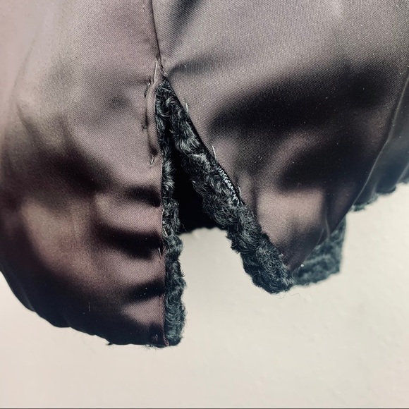 VTG 50s Mink & Persian Curly Lamb Wool Dinner Coat - Picture 12 of 15